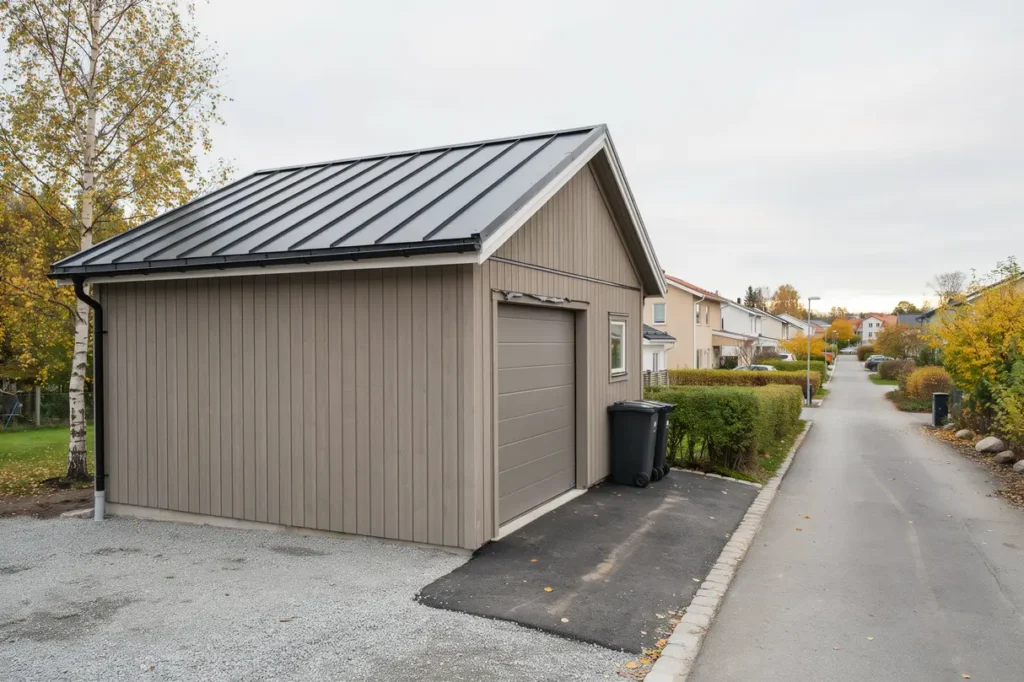 nybyggnad av frist ende garage i m larh jden segeltorp